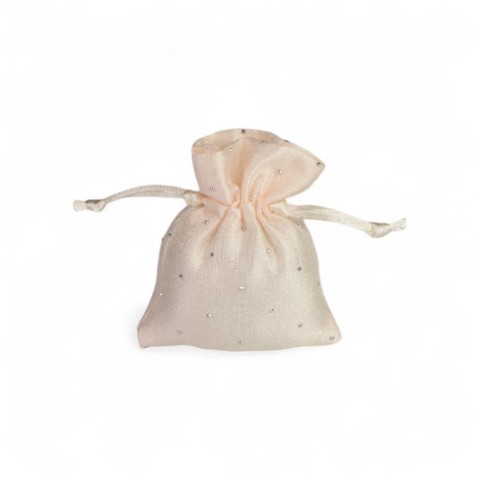 SACCHETTO PANNA PC STRASS 8X10CM